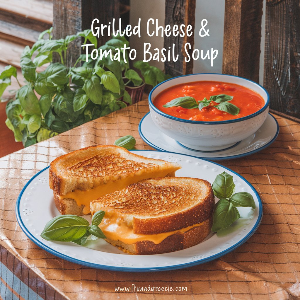 Discover the ultimate winter comfort duo: Grilled Cheese & Tomato Basil Soup. This cozy lunch recipe combines melted cheese with aromatic soup for the perfect cold-weather meal