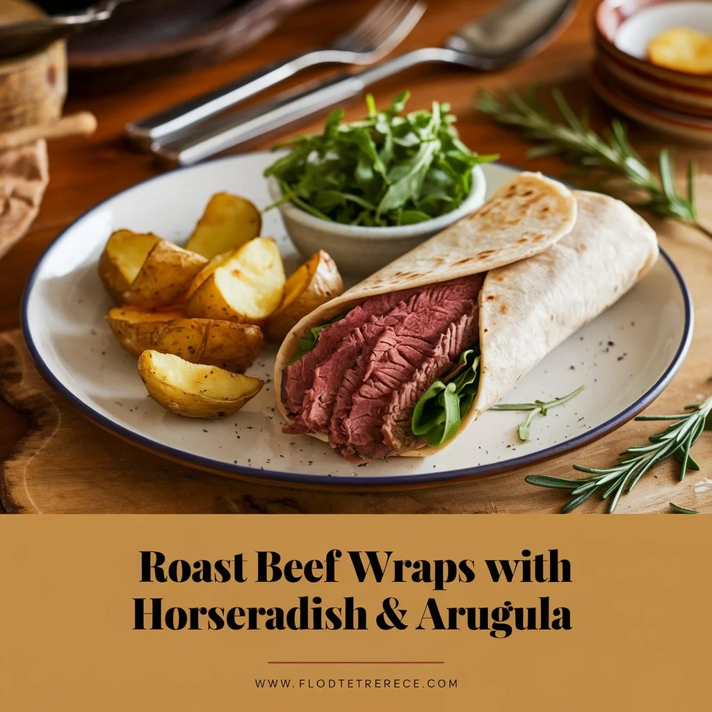 Discover delicious roast beef wraps, thinly sliced beef, arugula, horseradish cream, tortilla wrap - a perfect lunch option ready in minutes. Fresh ingredients meet bold flavors