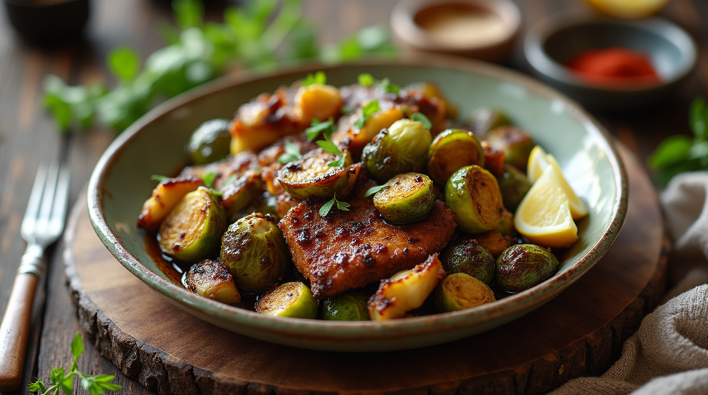 Elevate your veggies with these crispy, balsamic-glazed Brussels sprouts - a delicious and healthy side dish.