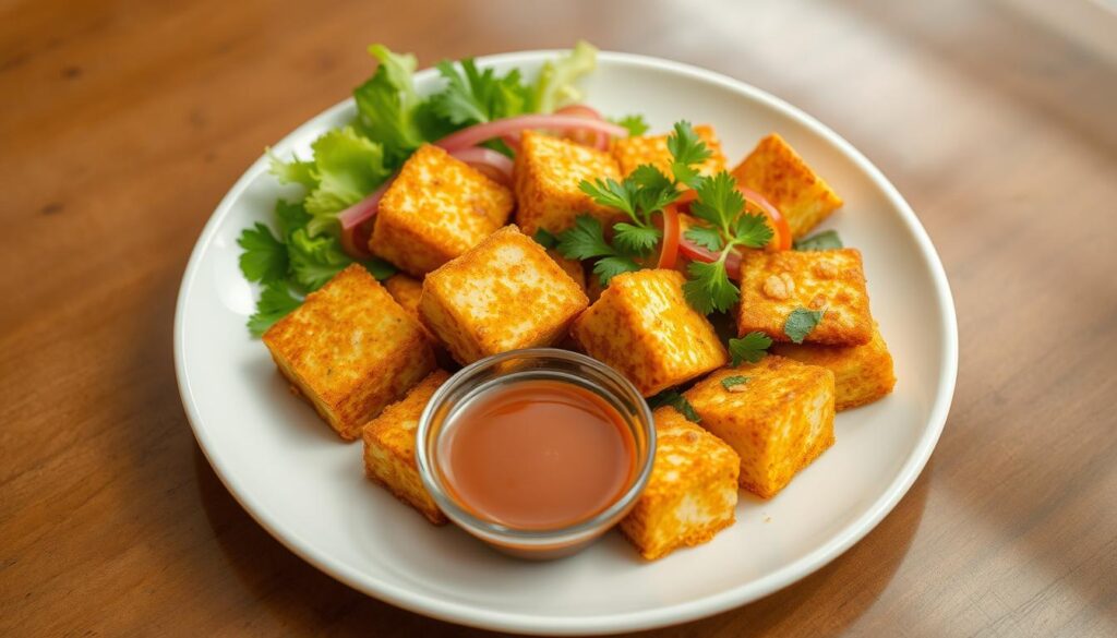 crispy and golden tofu